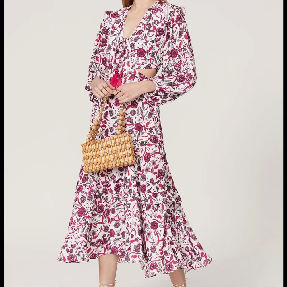 Alexis Nakkita Berry Midi Dress M - New